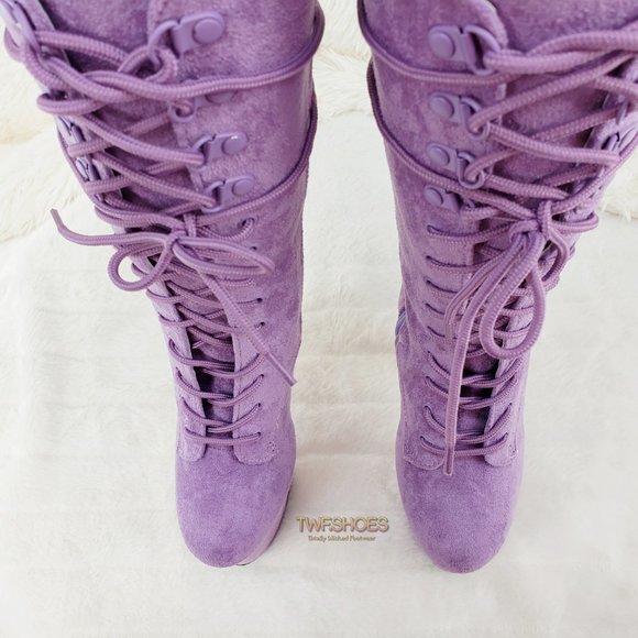 Flamingo 1050 Lilac 8" High Heel Ankle Calf Boots - Picture 6 of 16